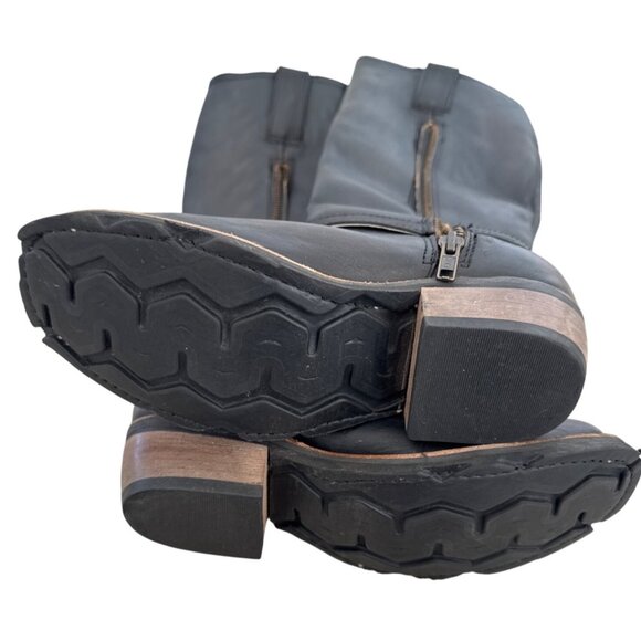 Freebird Wagner Black Leather Knee-High Boots Size 6 - Picture 4 of 7